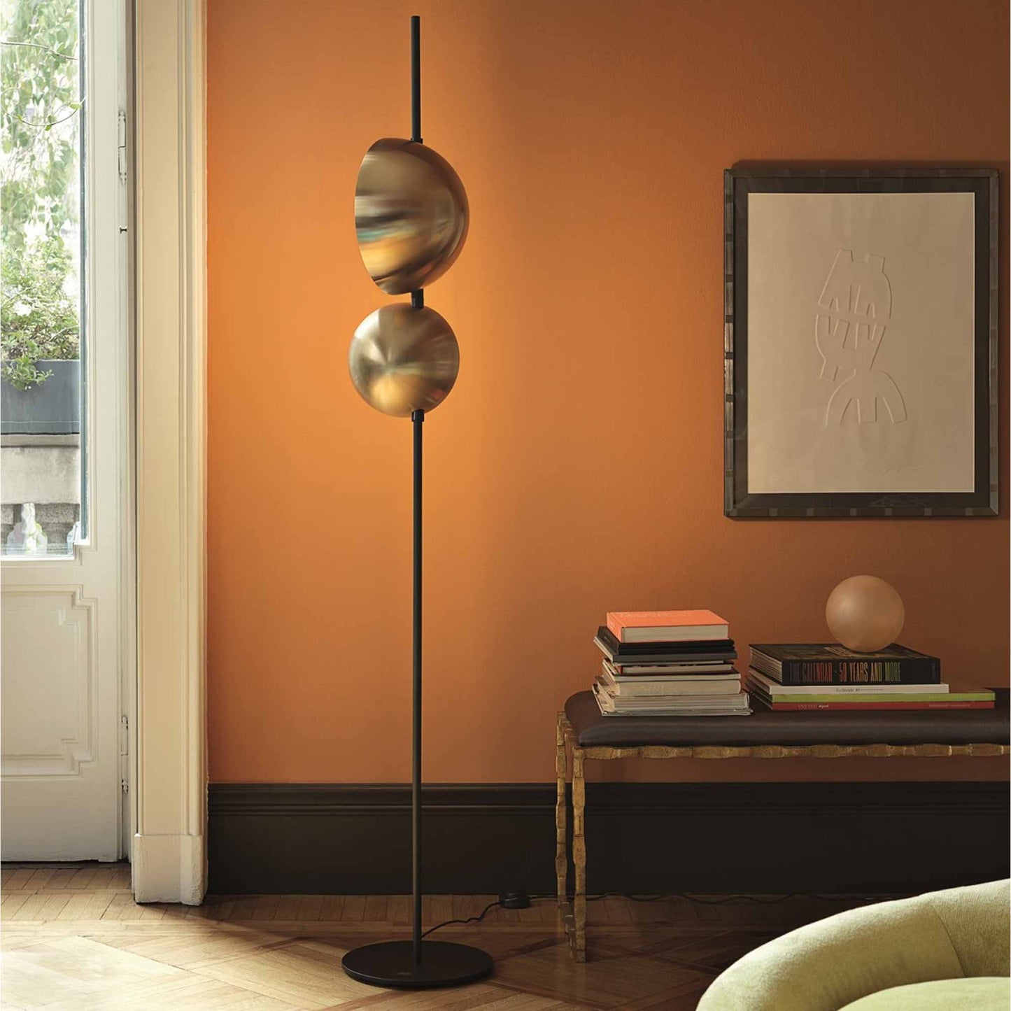 Superluna LED Floor Lamp in living room.