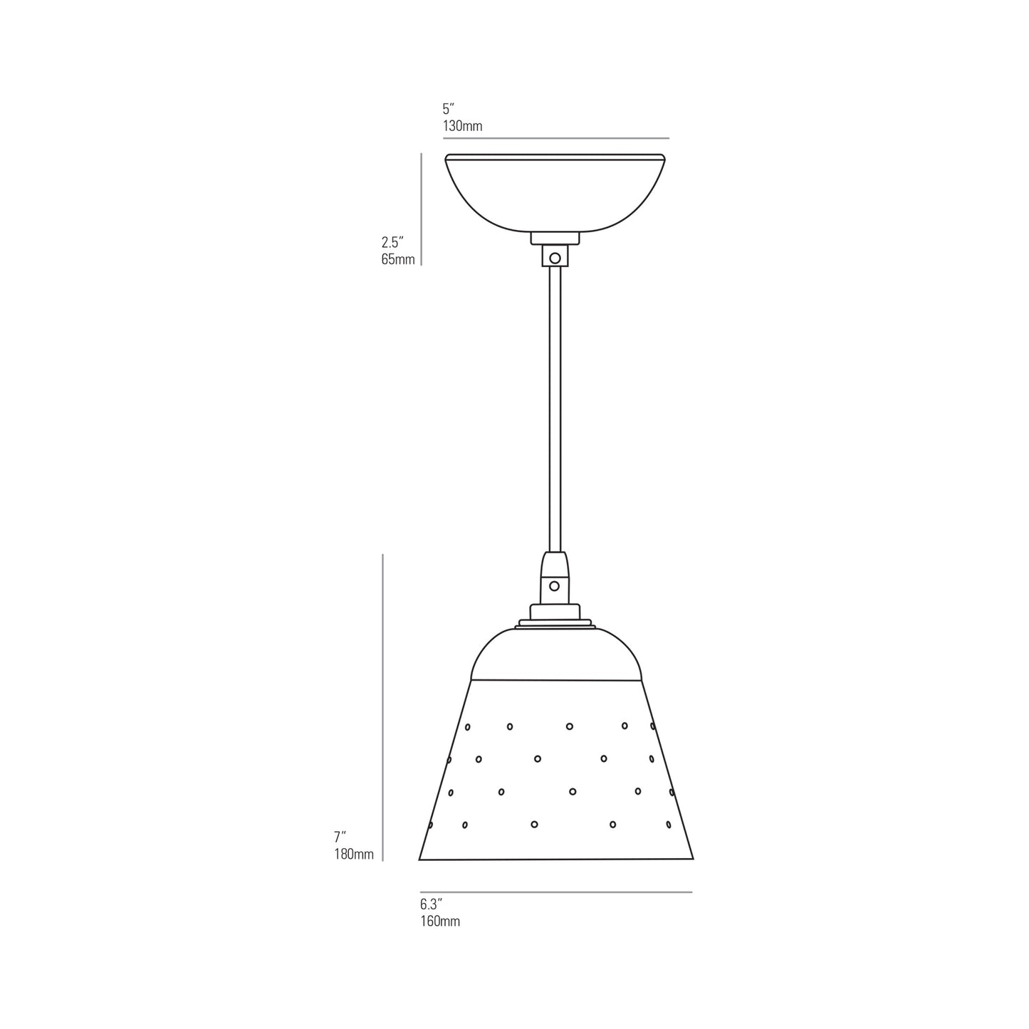 Alma Pendant Light - line drawing.