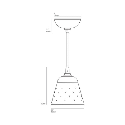 Alma Pendant Light - line drawing.