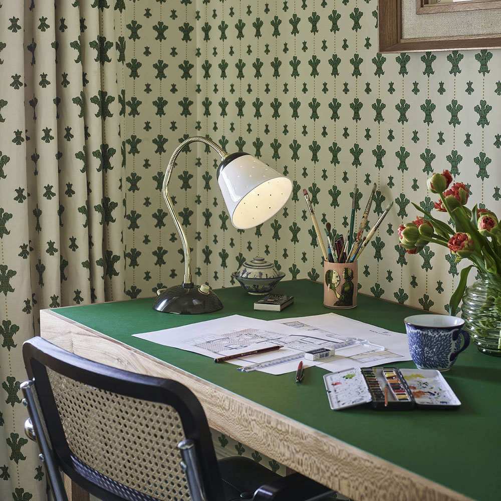 Alma Table Lamp in home office.