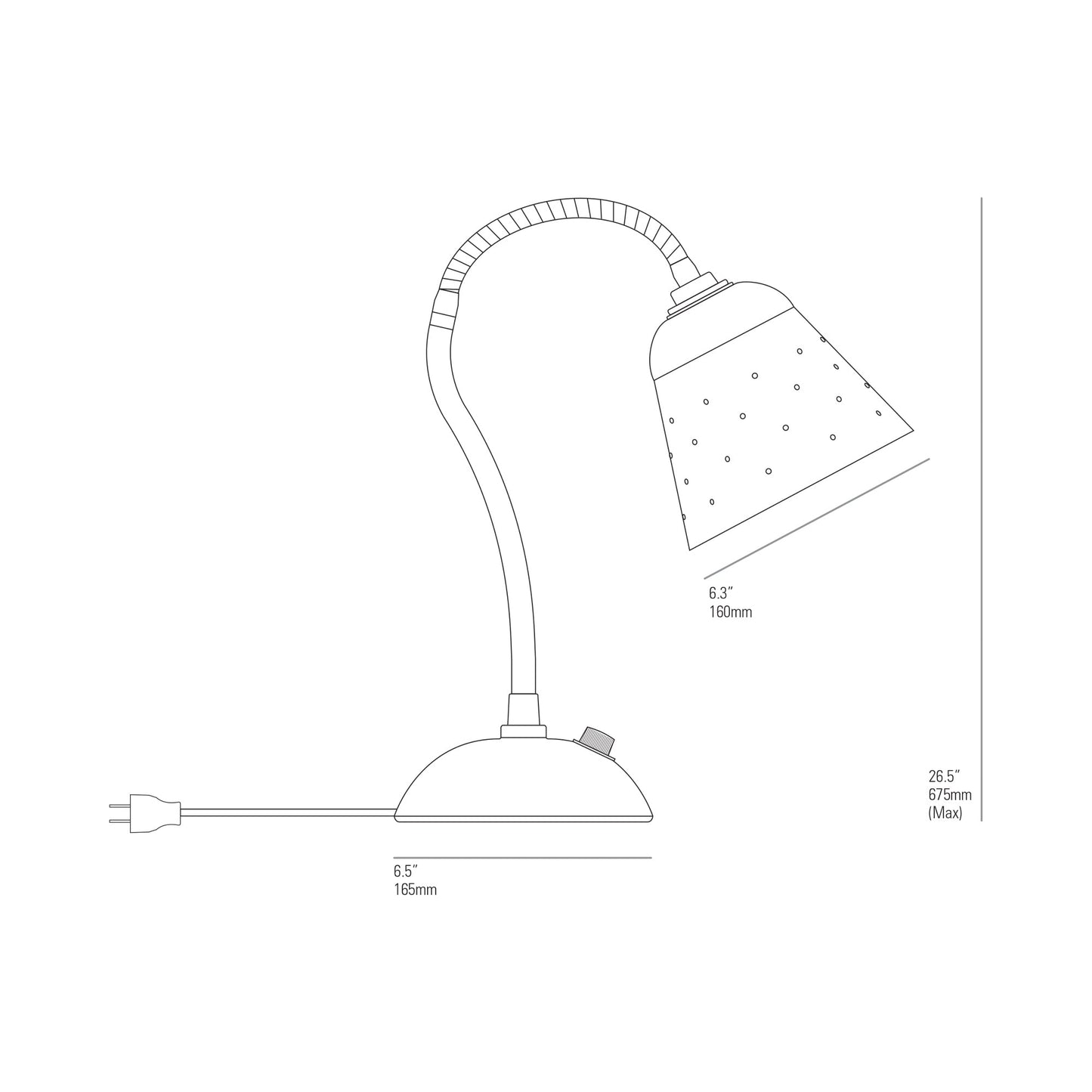 Alma Table Lamp - line drawing.