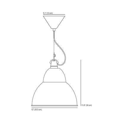 BB1 Pendant Light - line drawing.