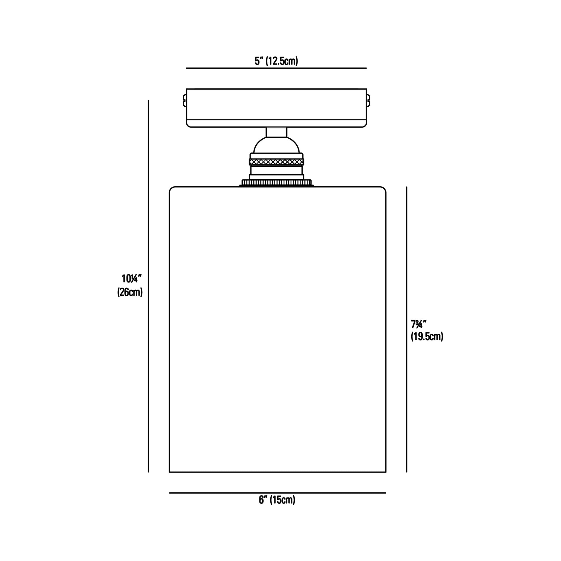 Brompton Flush Mount Ceiling Light - line drawing.