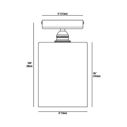 Brompton Flush Mount Ceiling Light - line drawing.