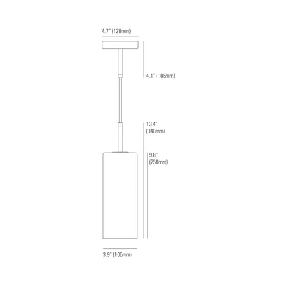 Brompton Pendant Light - line drawing.