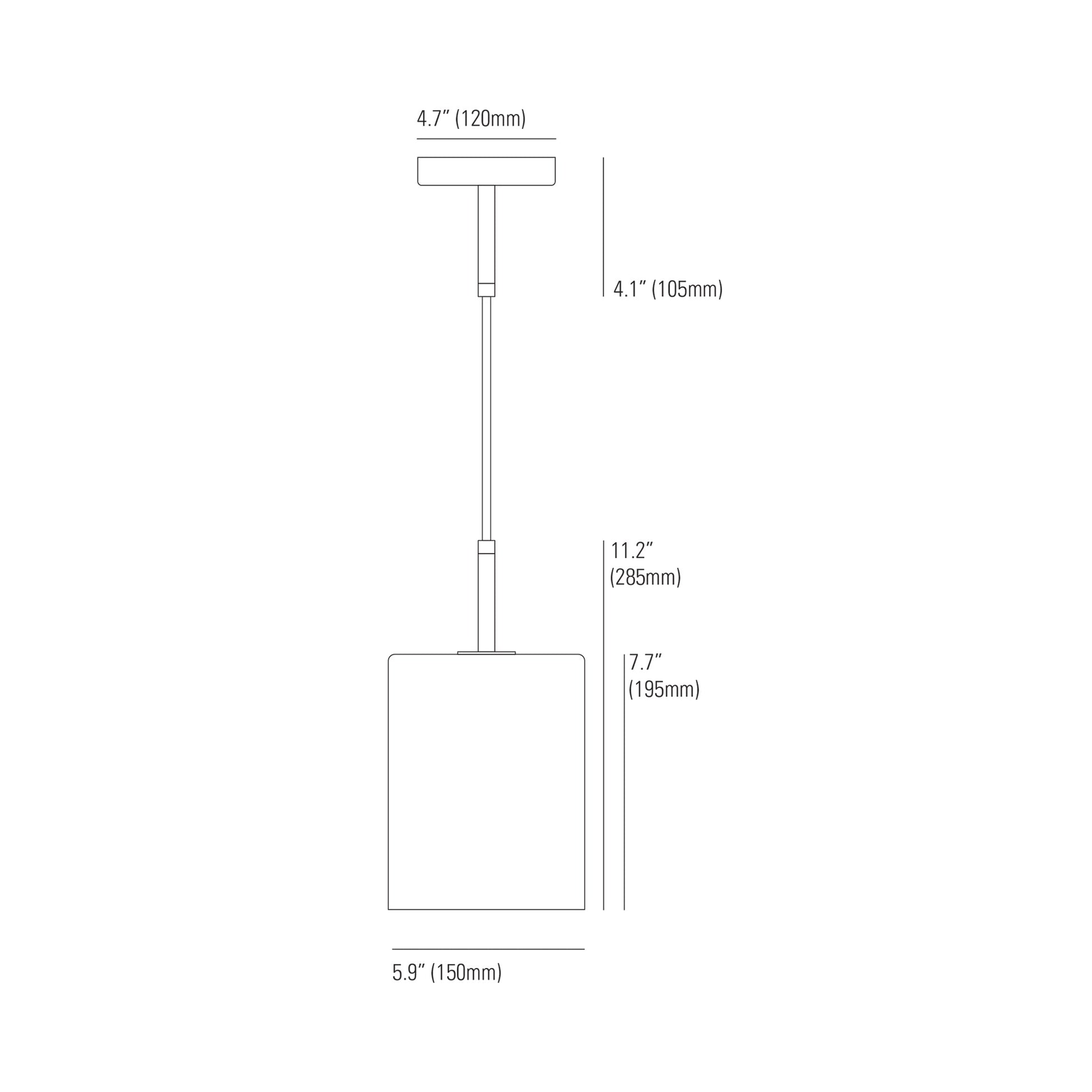 Brompton Pendant Light - line drawing.