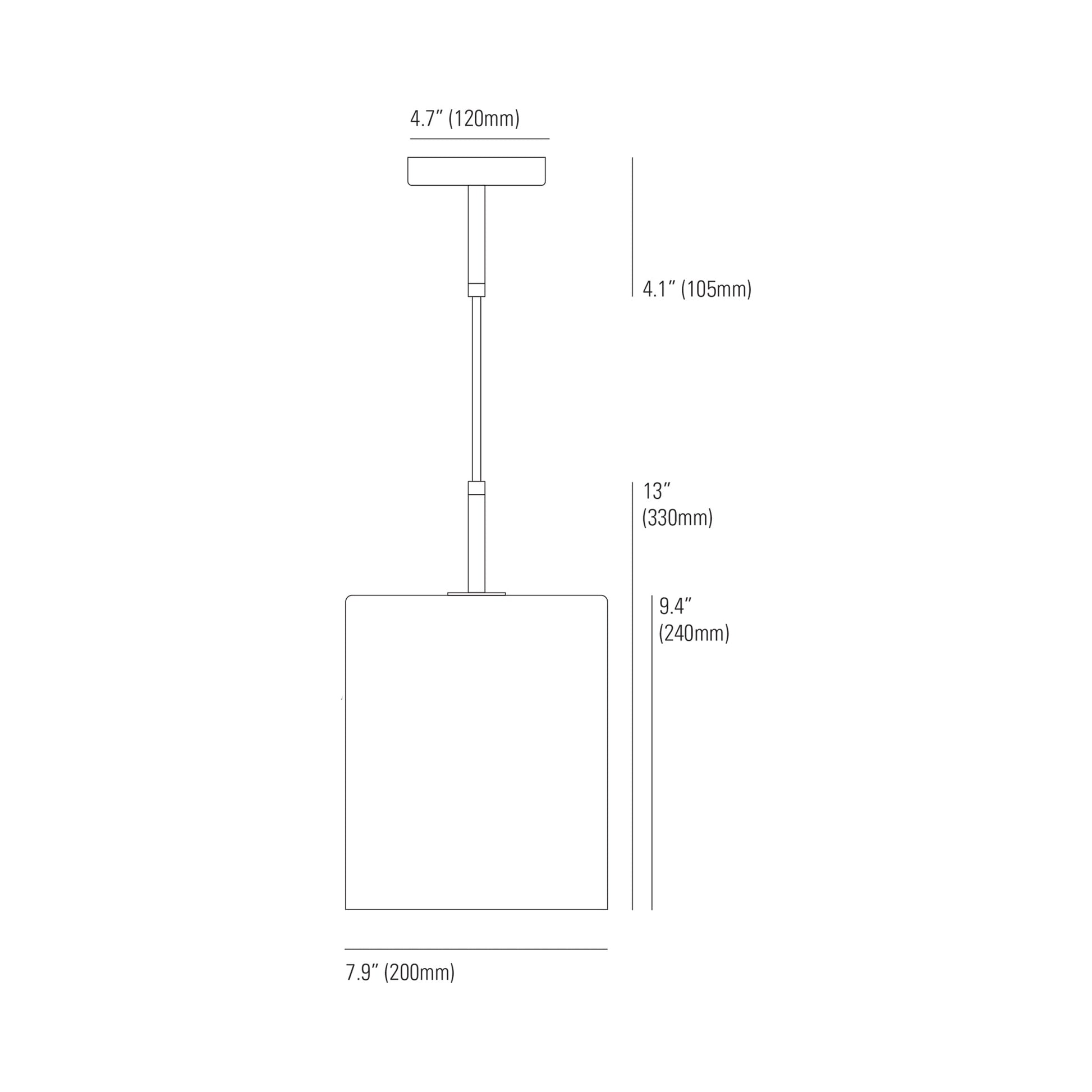 Brompton Pendant Light - line drawing.