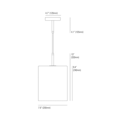 Brompton Pendant Light - line drawing.