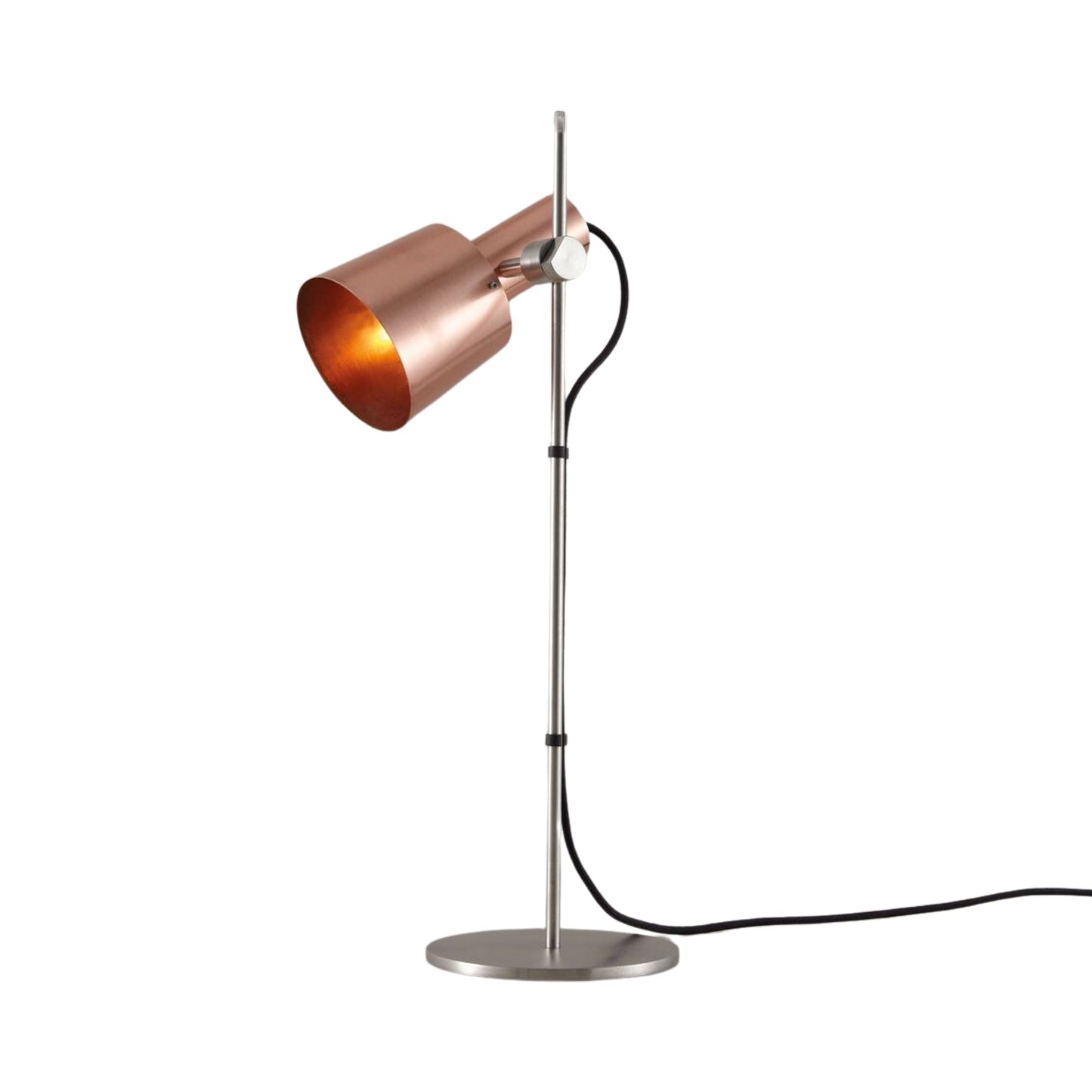 Chester Table Lamp in Satin Copper.