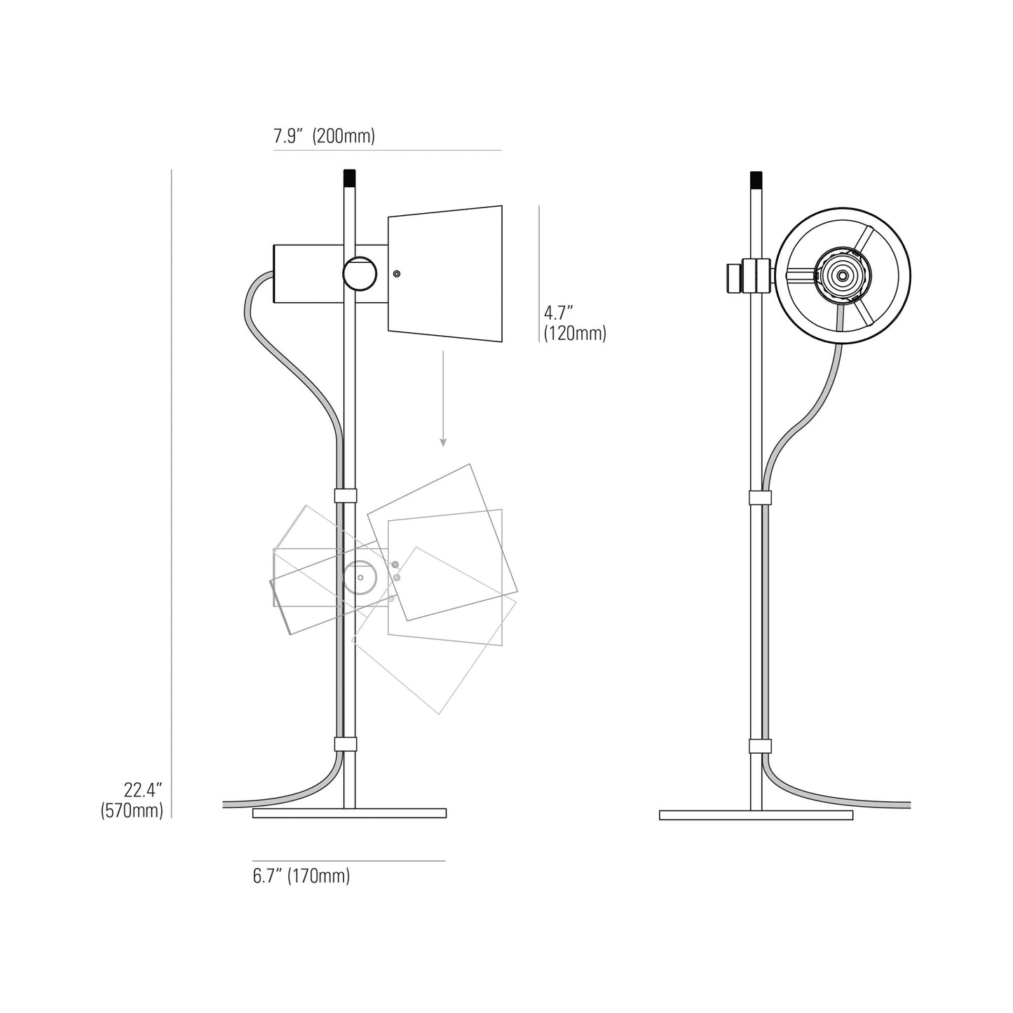 Chester Table Lamp - line drawing.