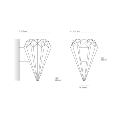 Hatton Wall Light - line drawing.