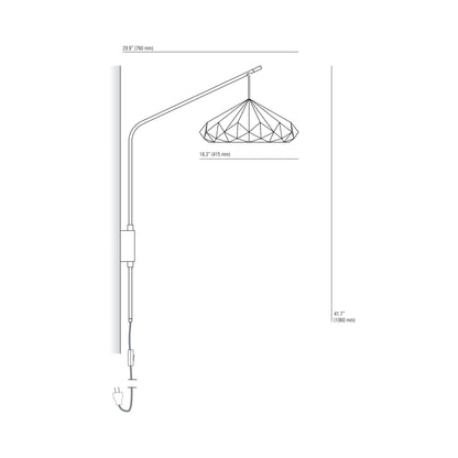 Hatton Wall Light - line drawing.