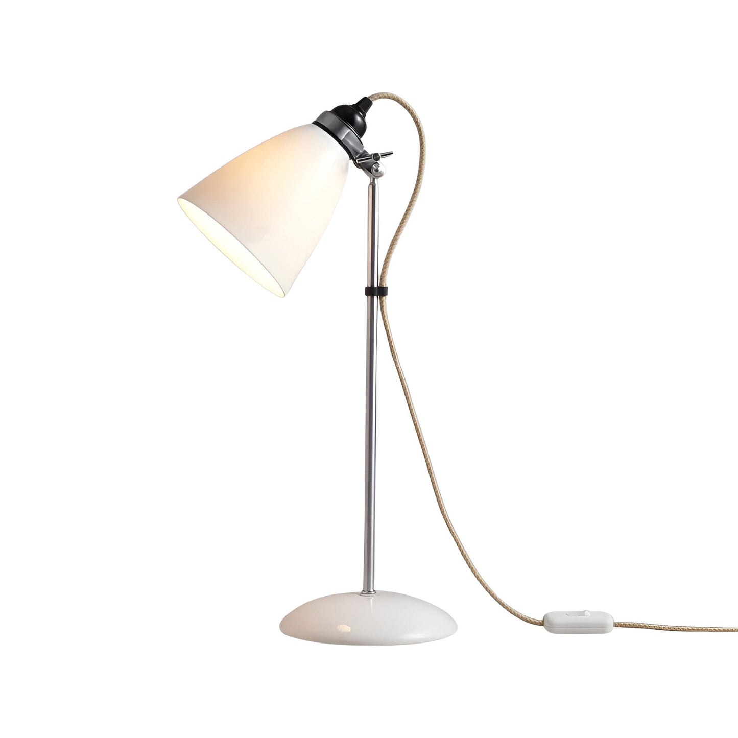 Hector Dome Table Lamp in Natural White (Medium).