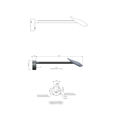 Maestro LED Wall Light - line drawing.