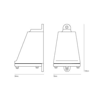 Mast Wall Light - line drawing.