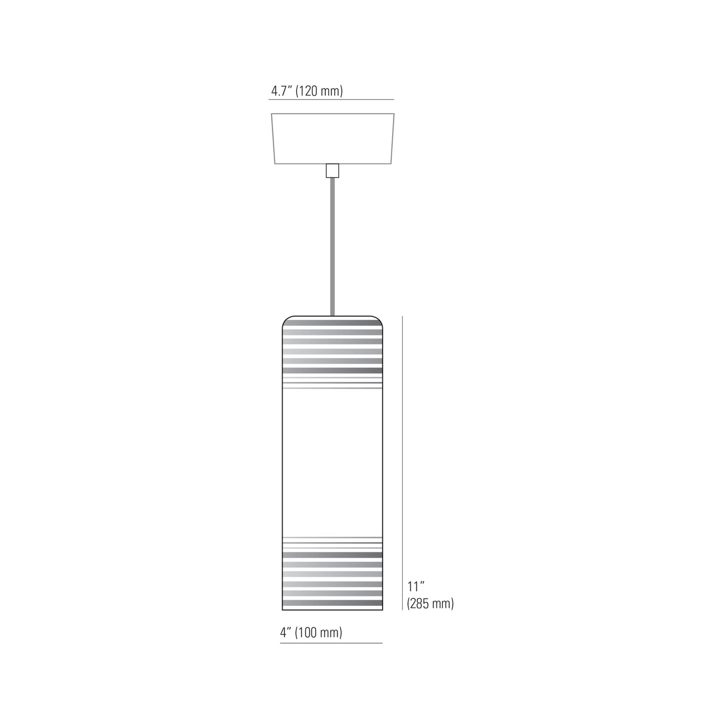 May Pendant Light - line drawing.