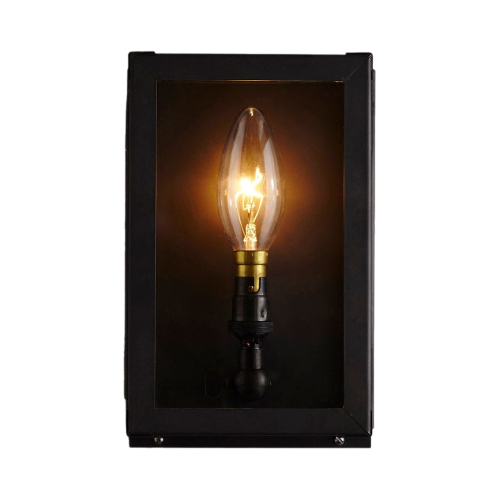 Miniature Box Wall Light in Clear Glass.