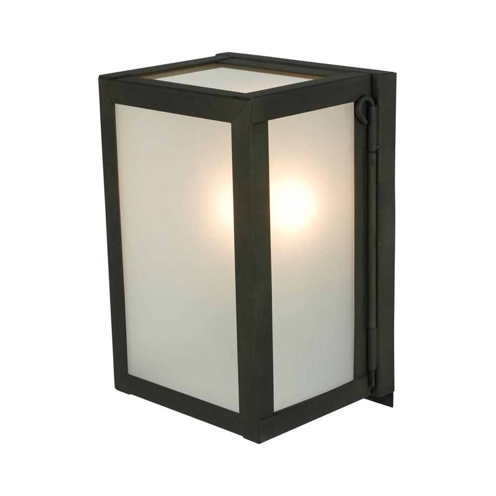 Miniature Box Wall Light in Frosted Glass.