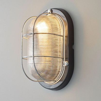 Oval Aluminium Indoor/Outdoor Wall Light in Detail.