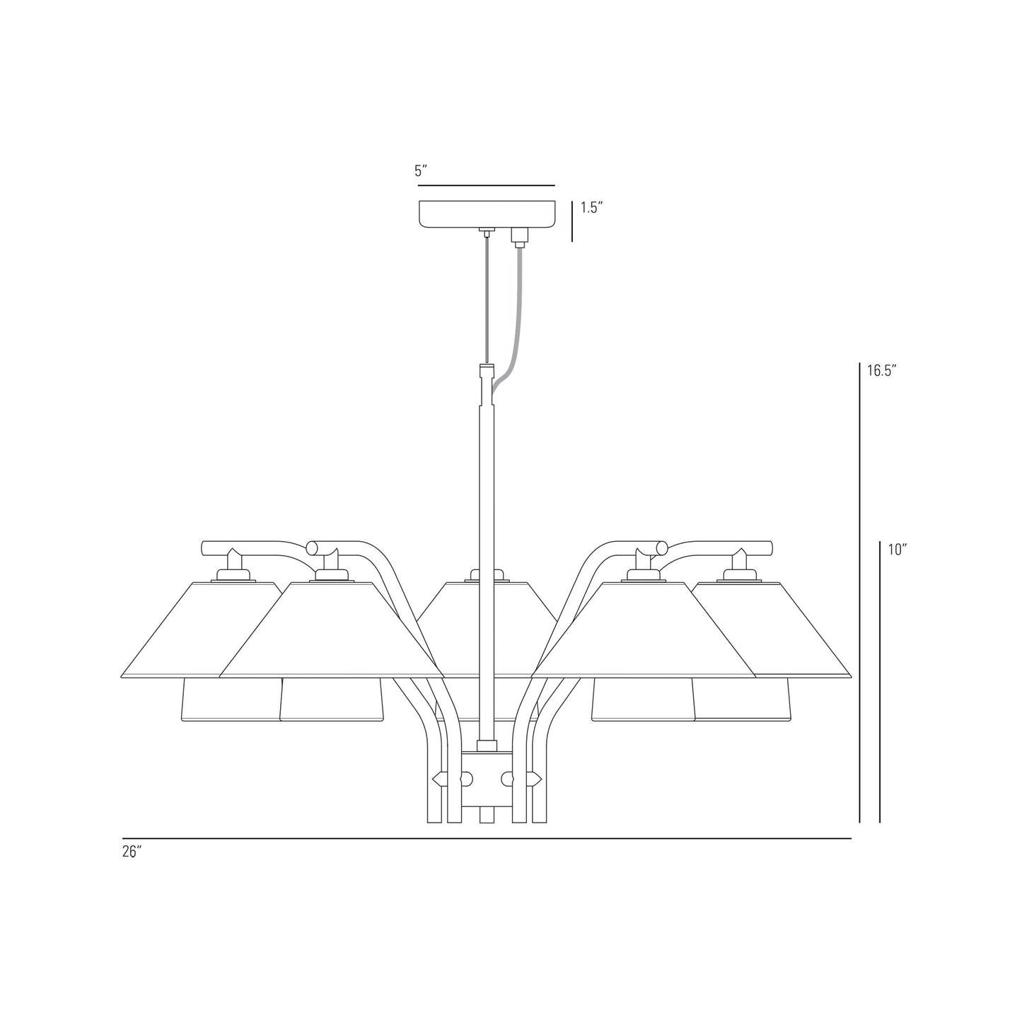 Oxford Chandelier - line drawing.