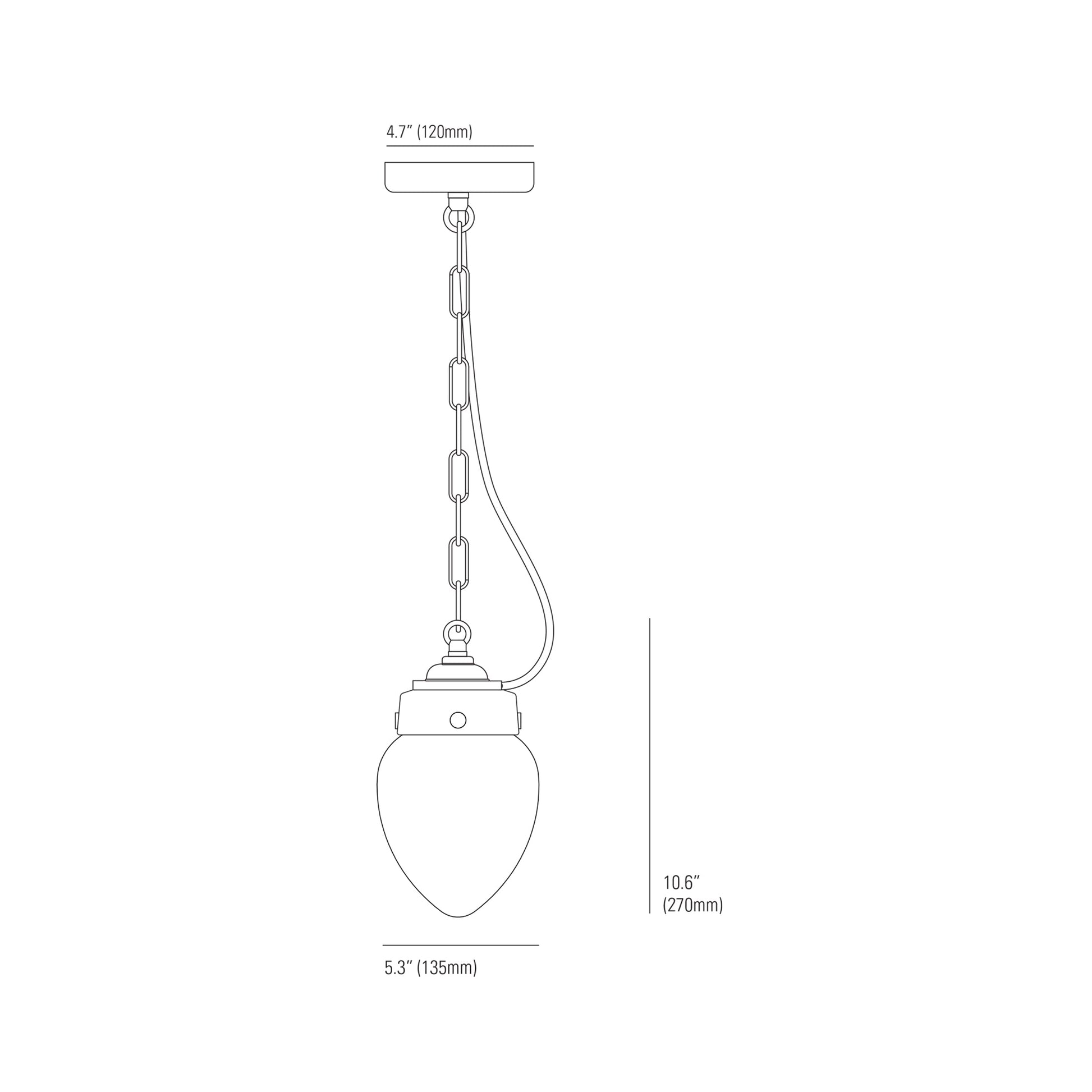 Pine Pendant Light - line drawing.