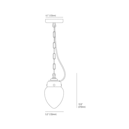 Pine Pendant Light - line drawing.