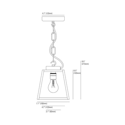 Quad Pendant Light - line drawing.