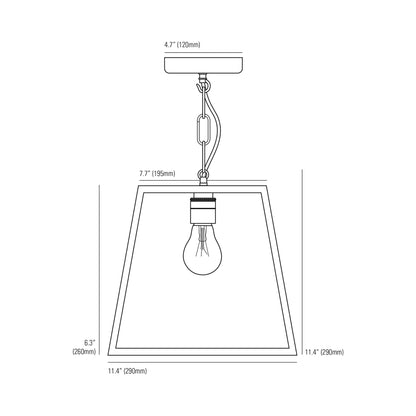 Quad Pendant Light - line drawing.