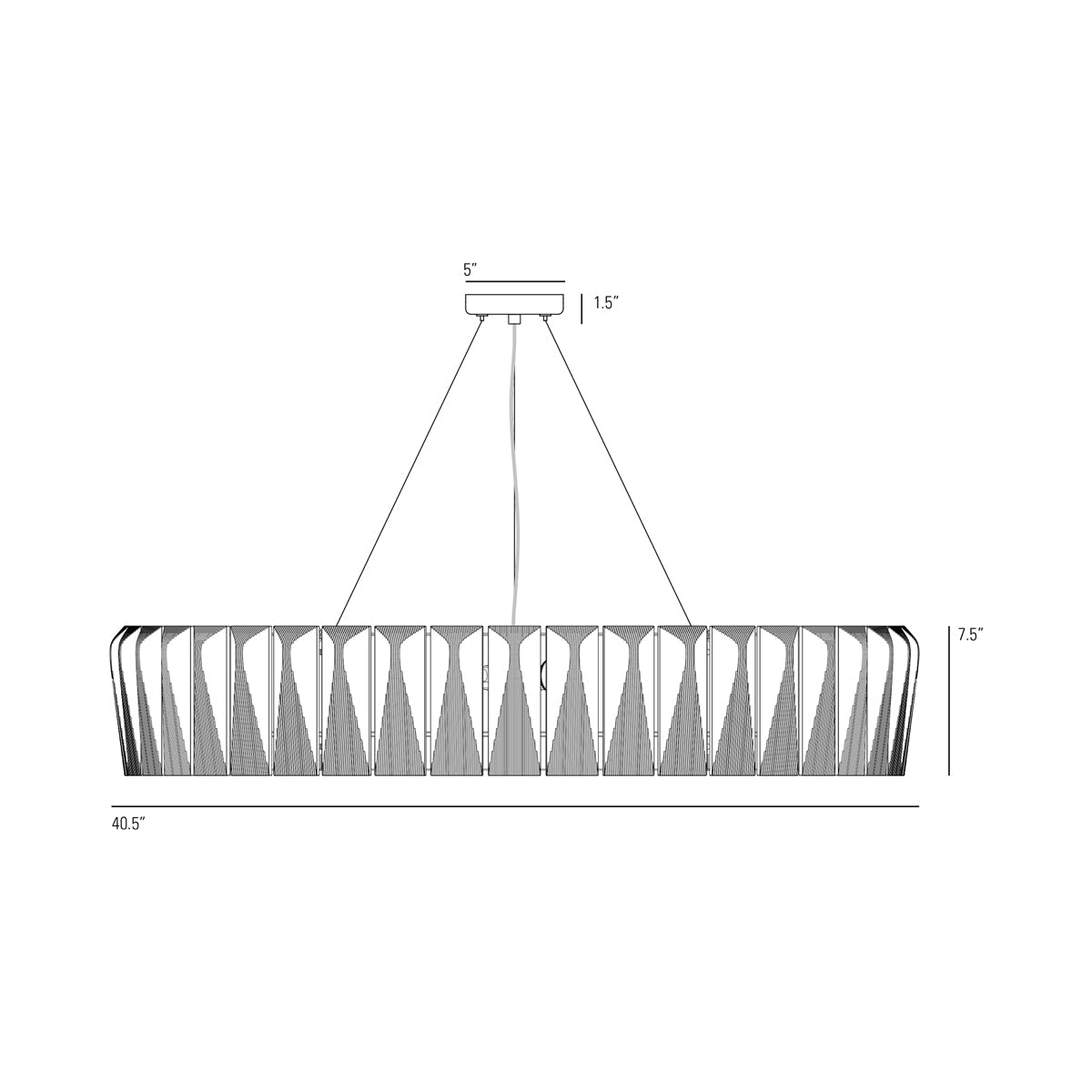 Shard Chandelier - line drawing.