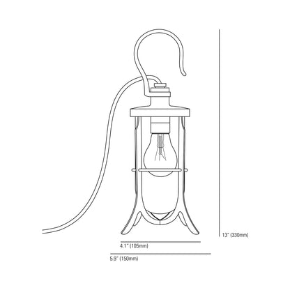 Ship's Hook Table Lamp - line drawing.