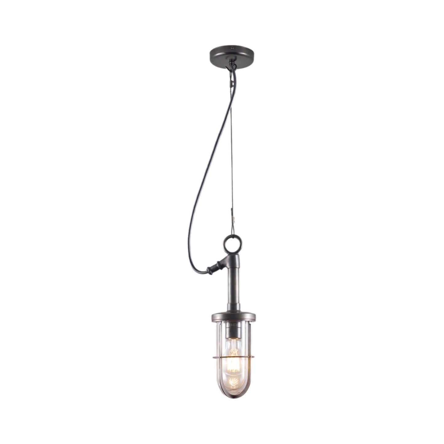 Ship's Well Pendant Light in Clear Glass (No Reflector).