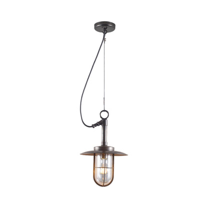 Ship's Well Pendant Light in Clear Glass (Reflector and Gard).