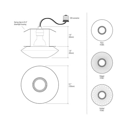 Sopra Recessed Downlight - line drawing.