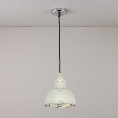 Spun Reflector Pendant Light with Cord Grip Lampholder in Detail.