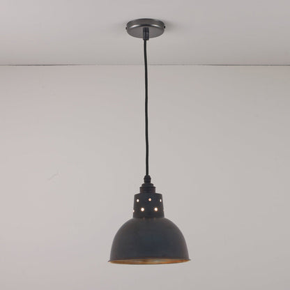 Spun Reflector Pendant Light with Cord Grip Lampholder in Detail.