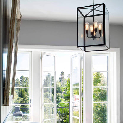 Square Pendant Light in living room.