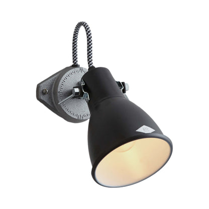 Stirrup Wall Light in Black (4.3-Inch/No Diffuser).