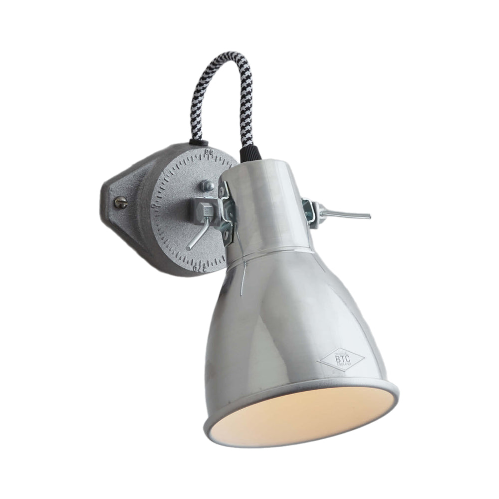 Stirrup Wall Light in Natural Aluminium (4.3-Inch/No Diffuser).