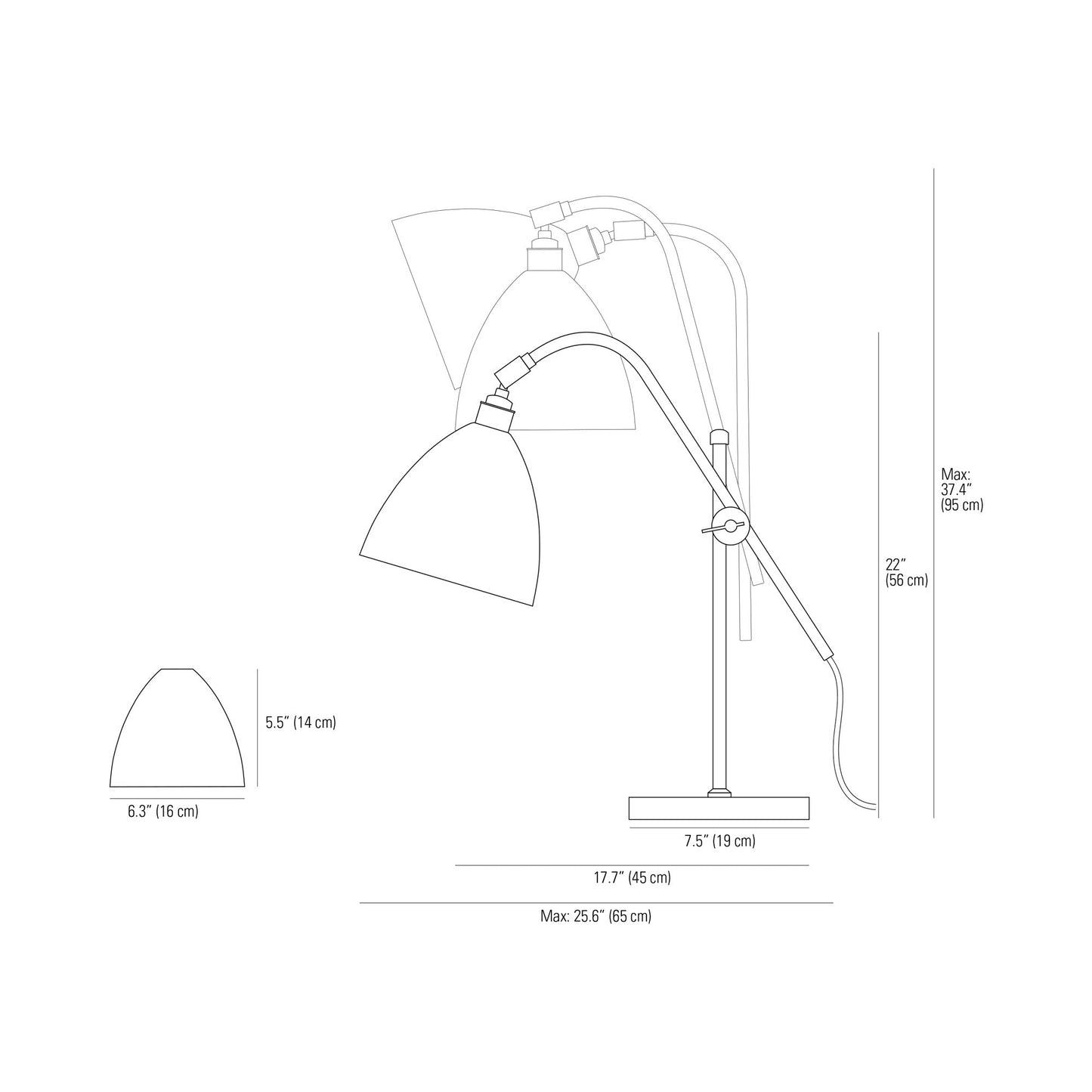 Task Table Lamp - line drawing.