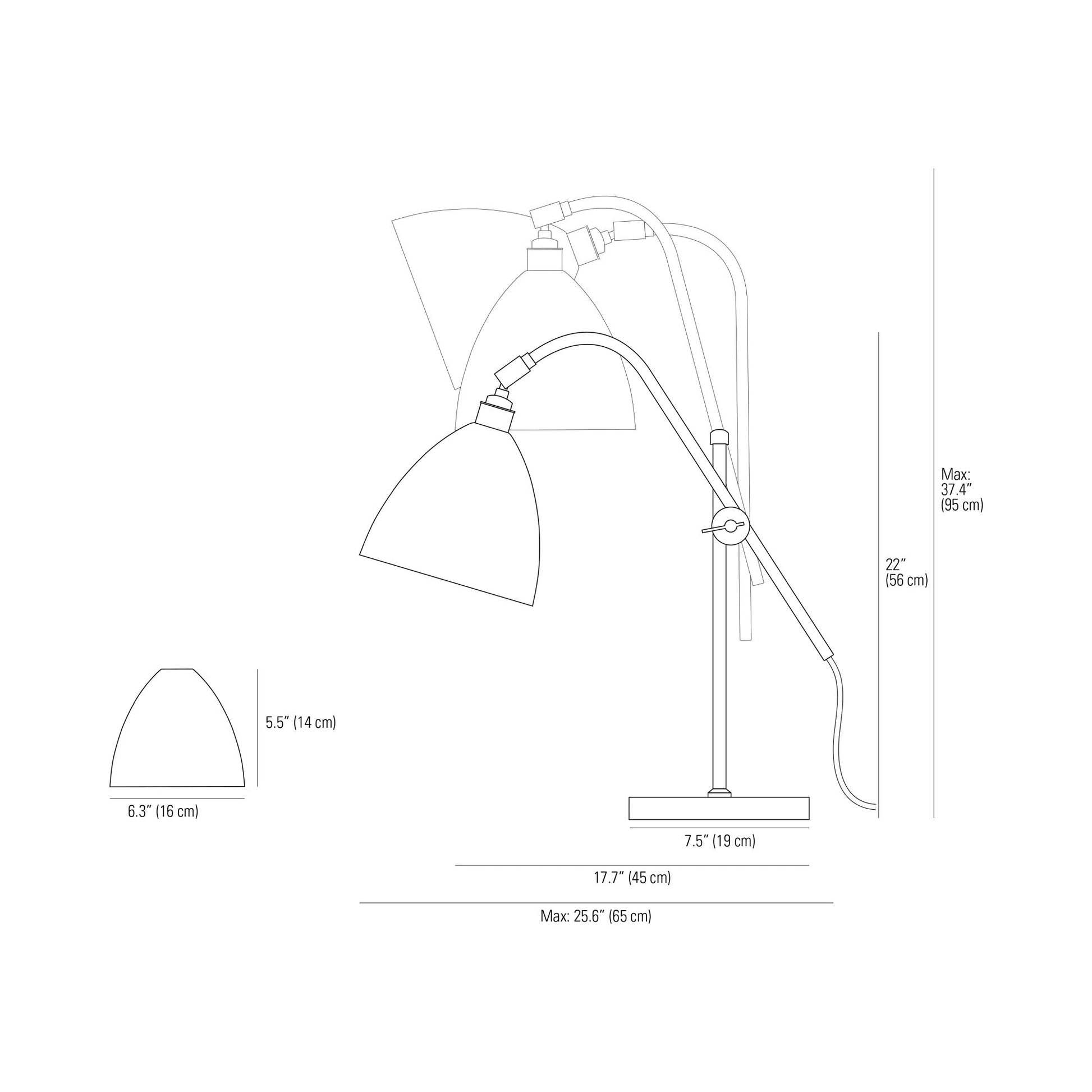 Task Table Lamp - line drawing.