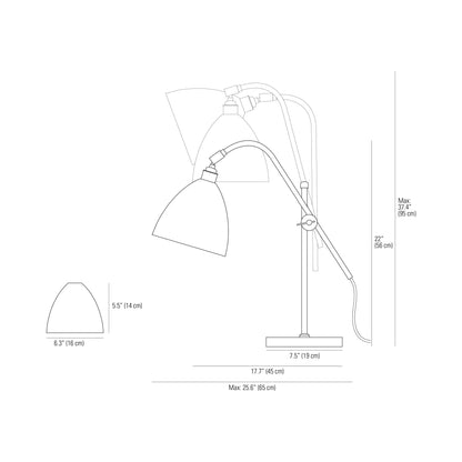 Task Table Lamp - line drawing.