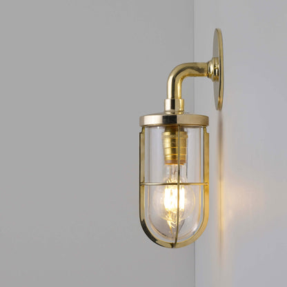 Weatherproof Ship's Well Glass Wall Light in Detail.