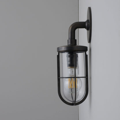 Weatherproof Ship's Well Glass Wall Light in Detail.