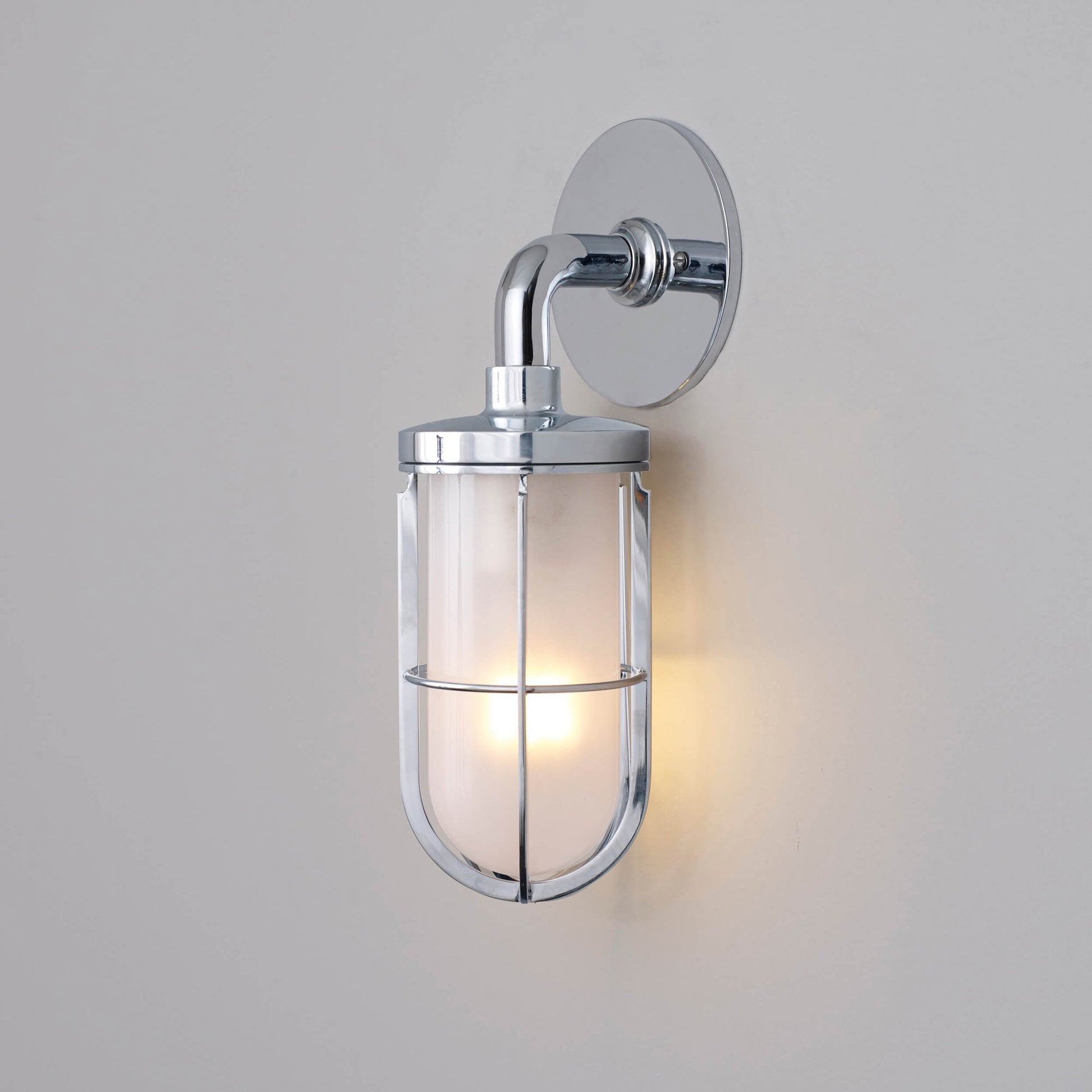 Weatherproof Ship's Well Glass Wall Light in Detail.