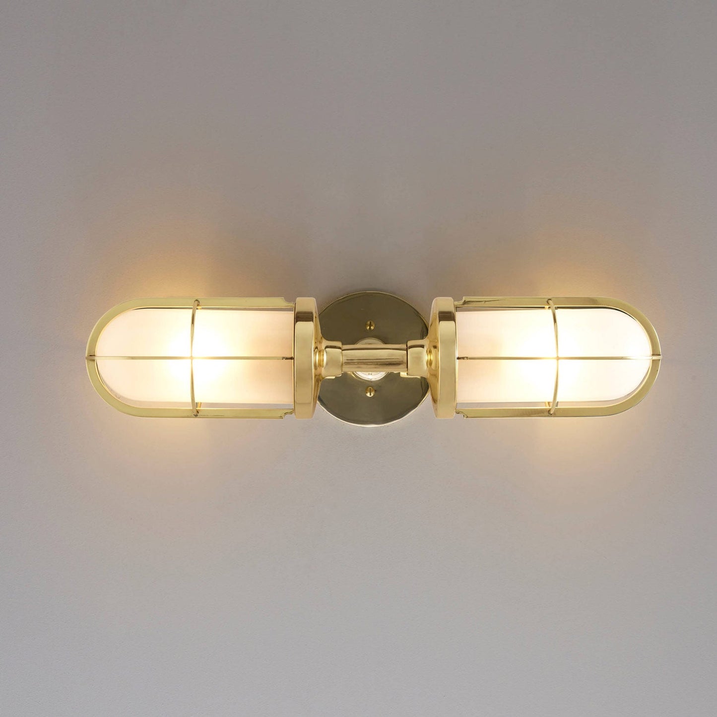 Weatherproof Ship's Well Glass Wall Light in Detail.