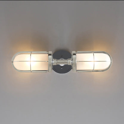 Weatherproof Ship's Well Glass Wall Light in Detail.