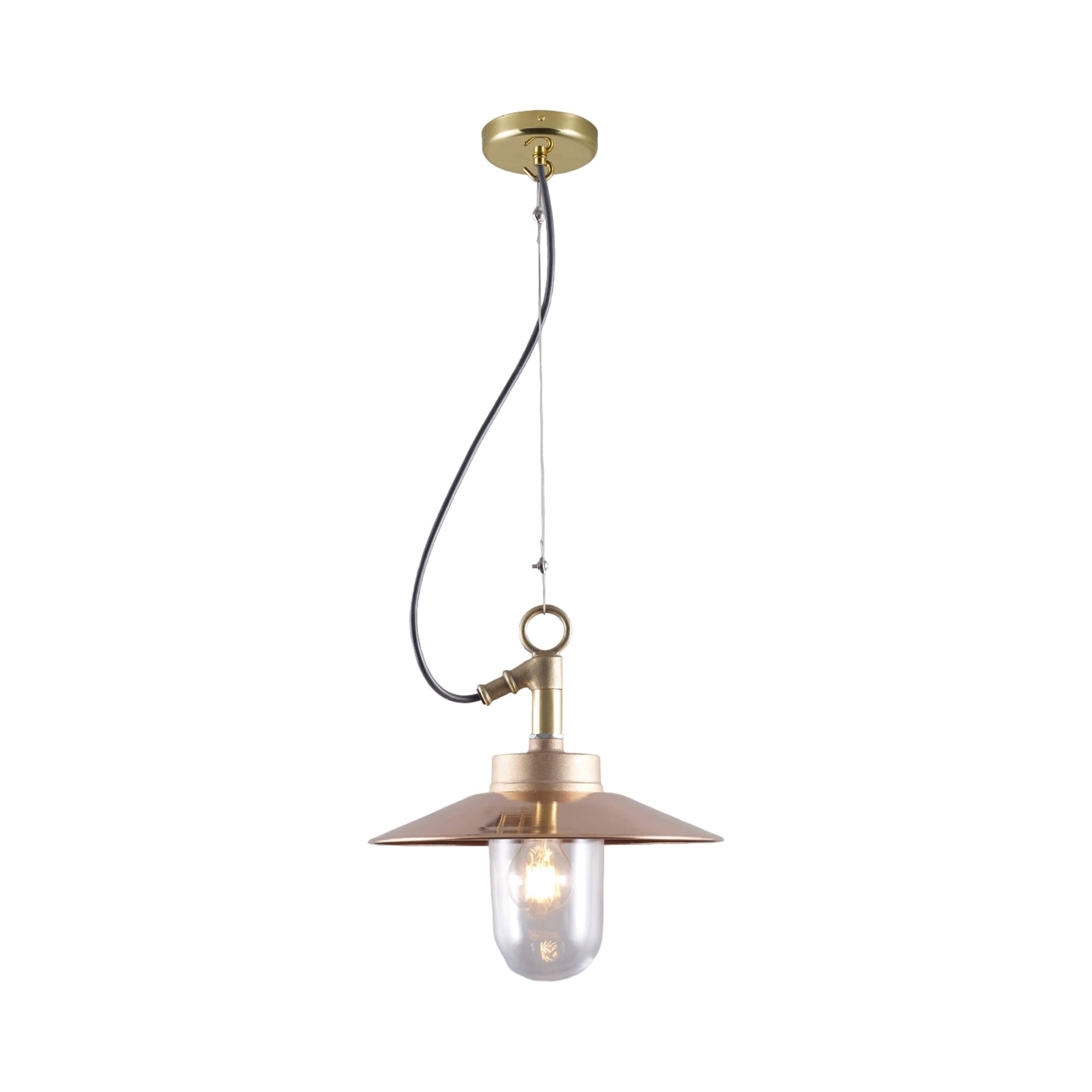 Well Pendant Light in Bronze (Clear Glass/Reflector).