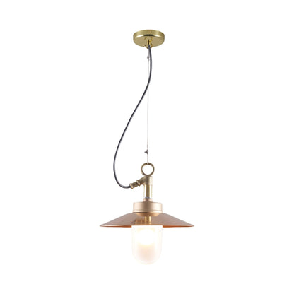 Well Pendant Light in Bronze (Frosted Glass/Reflector).