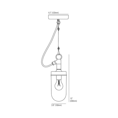 Well Pendant Light - line drawing.