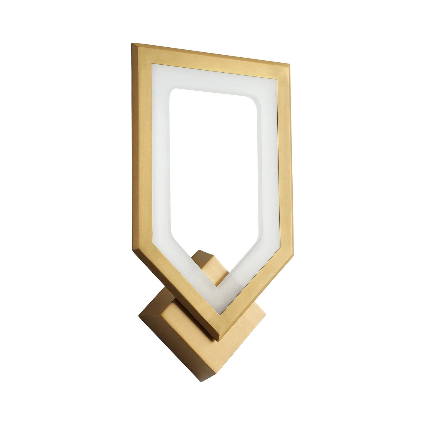 Aegis LED Wall Light in Aged Brass.